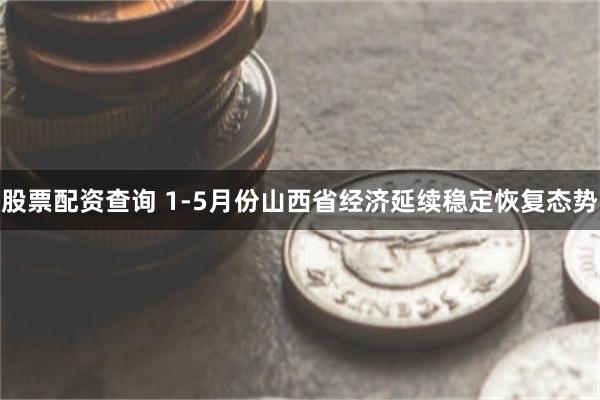 股票配资查询 1-5月份山西省经济延续稳定恢复态势