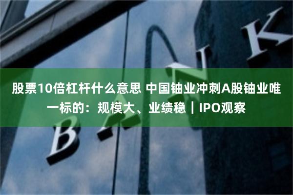 股票10倍杠杆什么意思 中国铀业冲刺A股铀业唯一标的：规模大、业绩稳｜IPO观察