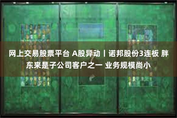 网上交易股票平台 A股异动丨诺邦股份3连板 胖东来是子公司客户之一 业务规模尚小