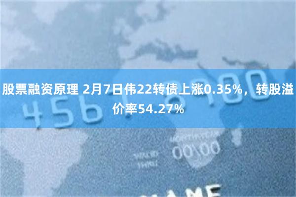 股票融资原理 2月7日伟22转债上涨0.35%，转股溢价率54.27%